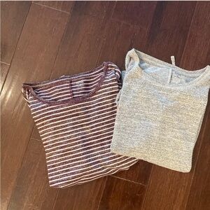 a.n.a Maroon and White Striped Long Sleeve Bundle